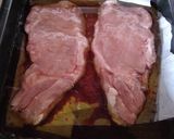 A picture of step 5 of Cyprus army Pork chop for my Colonel (baked) πριζόλα.