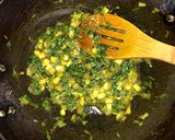 A picture of step 3 of Spinach corn.