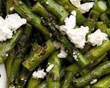 A picture of step 1 of #salads#Roast asparagus with goat cheese.