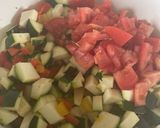 A picture of step 2 of Zucchini with Bell Peppers.