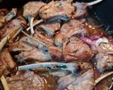 A picture of step 2 of Marinaded lamb cutlets over cabbage and mash.