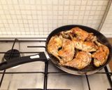 A picture of step 8 of Sunday lunch (chicken noodle soup and baked chicken with potatoes).