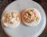 A picture of step 3 of Bread patties stuffed with vegetables and cheese.