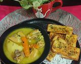 A picture of step 8 of Protein Rich Healthy Chicken Stew With Garlic Bread.