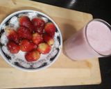 A picture of step 4 of Strawberry Milk Shake😃😃.