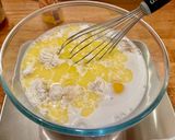 A picture of step 1 of Chestnut Flour Crêpes with Mango.