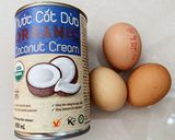 Hình bước làm 1 của món Bánh Flan cốt dừa không chứa sữa