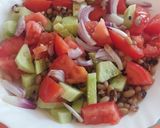 A picture of step 2 of Black-Eyed Pea Salad with Tomato and Cucumber.