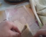 Une image de l'étape 5 de Triangle ou les cigarres farcie au poulet épinards au crème.