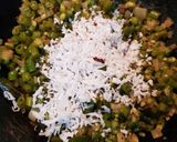A picture of step 5 of Beans Poriyal stir fry.