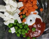 A picture of step 3 of Vegan stuffed bell peppers.