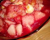 A picture of step 3 of Beetroot strawberry syrup fruits salad.