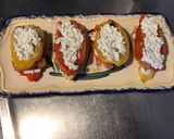 Une image de l'étape 9 de Millefeuille de poivrons bicolores,cœur de saumon fumé et crème de feta.