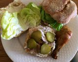 A picture of step 2 of Leftover roast chicken and mayo sandwich 🥪.