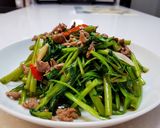 沙茶牛肉炒空心菜的食譜步驟8照片
