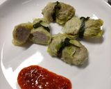 รูปขั้นตอนการทำที่ 4 ของ สันในไก่ม้วนผักกาดขาว คลีนๆ By Microwave