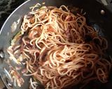 A picture of step 2 of Veg sizzler of sehezwan hakka noodles with sauteed vegetable.