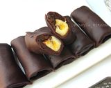 Foto langkah ke 7 dari resep Dadar Gulung Coklat Isi Pisang enak banget @Kheyla.