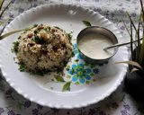 A picture of step 8 of Bhagar upma for fasting.
