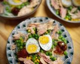 Foto del paso 3 de la receta: Ensalada de fideos de arroz con maíz y guisantes