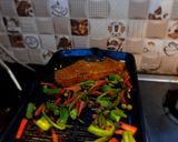 A picture of step 1 of Fish steak with veggies.