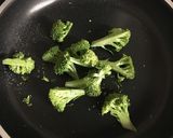 A picture of step 2 of Chicken, bacon and broccoli carbonara- slimming world friendly! :).