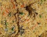 A picture of step 5 of Basanti polau (yellow rice).