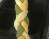 A picture of step 8 of Tri Colored Braided Bread.