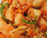 A picture of step 4 of Schezwan Rava Idli.