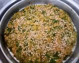 A picture of step 4 of Kothambir vadi (Maharashtrian snack).
