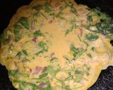 A picture of step 3 of Besan chilla.