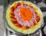 Une image de l'étape 17 de Salade complète au jambon blanc fumé, crudités et burrata.