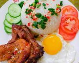 Hình bước làm 4 của món Cơm tấm sườn ốp la