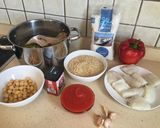 Foto del paso 1 de la receta Arroz con garbanzos y bacalao