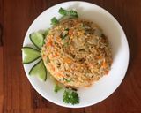 Hình bước làm 4 của món Cơm rang kim chi ruốc khô