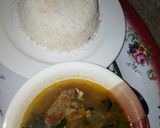 A picture of step 4 of White Rice with Goat meat and Assorted Pepper Soup.