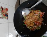 A picture of step 2 of Keema kathi roll.