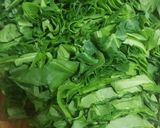 A picture of step 2 of Palak gosht.