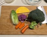 A picture of step 1 of Microwave veggies salad with poppyseed dressing.