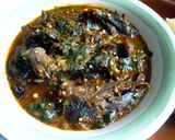 A picture of step 8 of Chevon Okra and Uziza Soup.