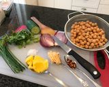 A picture of step 1 of Warm Chickpea salad.