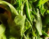 A picture of step 1 of Palak paratha (spinach paratha).