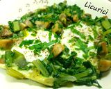 Pas rețetă Shakshuka verde (cu ciuperci și mangold) 4 fotografie