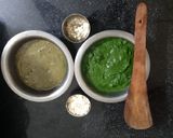 A picture of step 2 of Palak paneer.