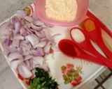 A picture of step 1 of Onion Pakoda.