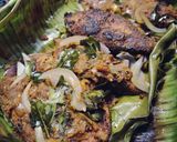 A picture of step 14 of Fish Pollichathu.