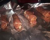 A picture of step 2 of Cheesy pork rolls with roasted potato cubes.