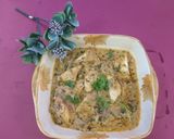 A picture of step 4 of Paneer do pyaza white gravi.