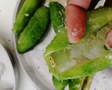 A picture of step 3 of Besan stuffed karela(bitter gourds).