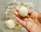 A picture of step 2 of COCONUT LADDU (Milkmaid Coconut Laddu).
